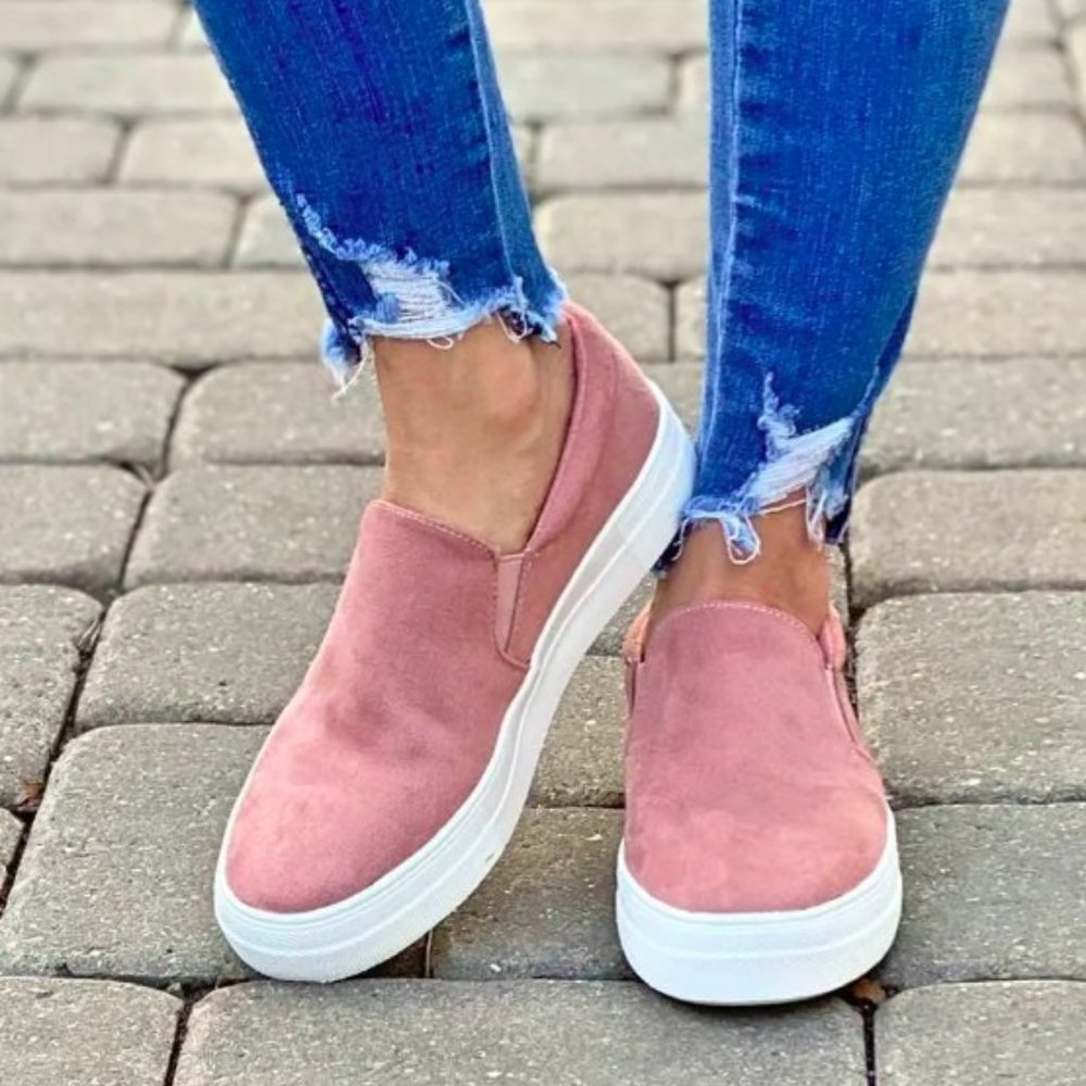 Mauve Soft micro suede slip on sneaker - Picture 10 of 10